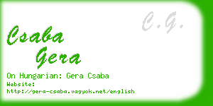 csaba gera business card